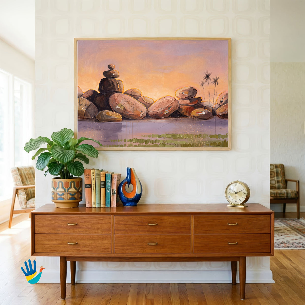 Hampi Boulders at Dusk | Abstract Karnataka Art 3 : 2 Horizontal Premium Wall Art Canvas by MeriDeewar