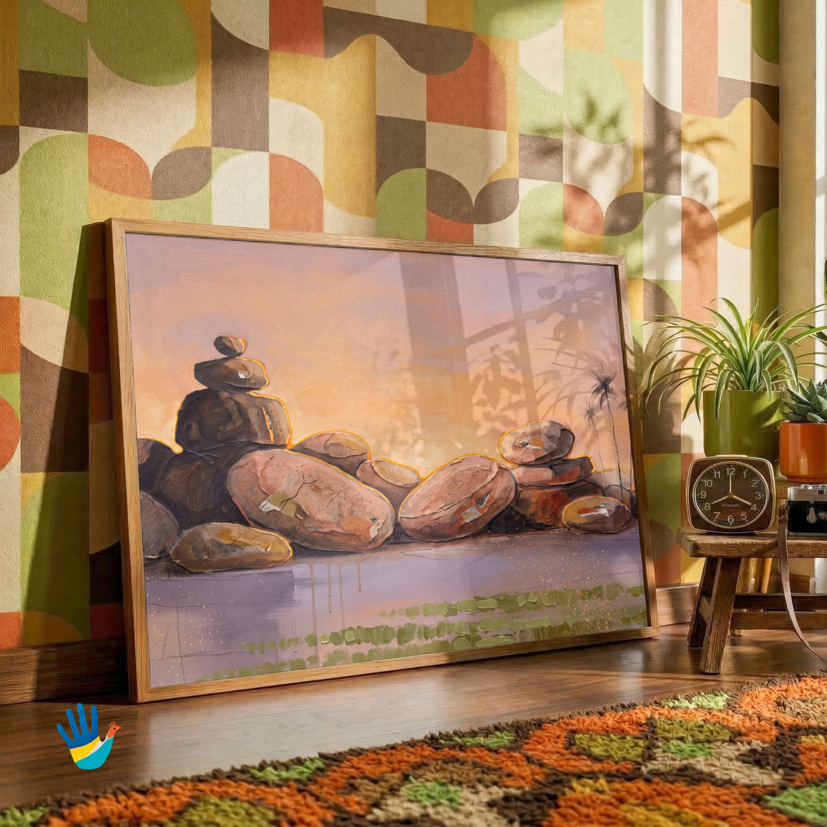 Hampi Boulders at Dusk | Abstract Karnataka Art 3 : 2 Horizontal Premium Wall Art Canvas by MeriDeewar