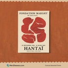 Hantai Exhibition Red Art Lithographic Art 3 : 4 Vertical New Premium Wall Art Canvas by MeriDeewar