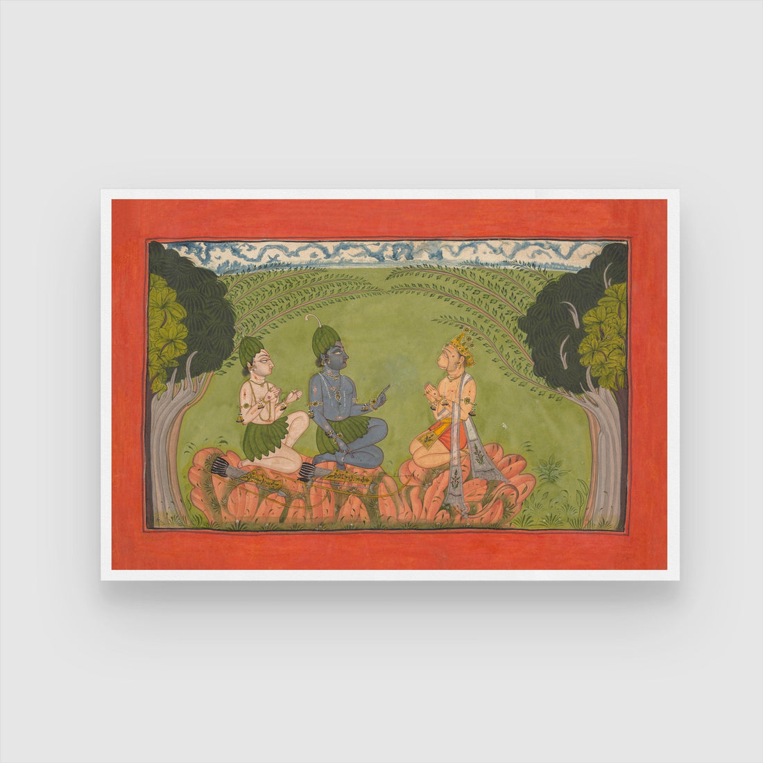 Hanuman Before Rama And Lakshmana Painting 2 : 3 Horizontal Premium Wall Art Canvas by MeriDeewar