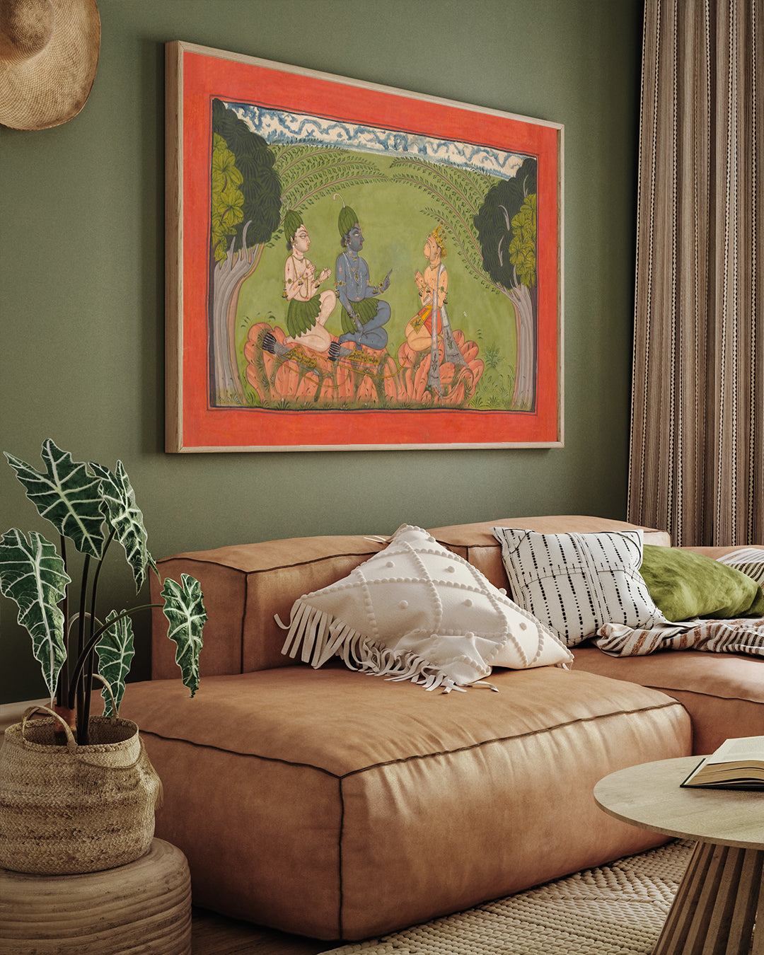 Hanuman Before Rama And Lakshmana Painting 2 : 3 Horizontal Premium Wall Art Canvas by MeriDeewar