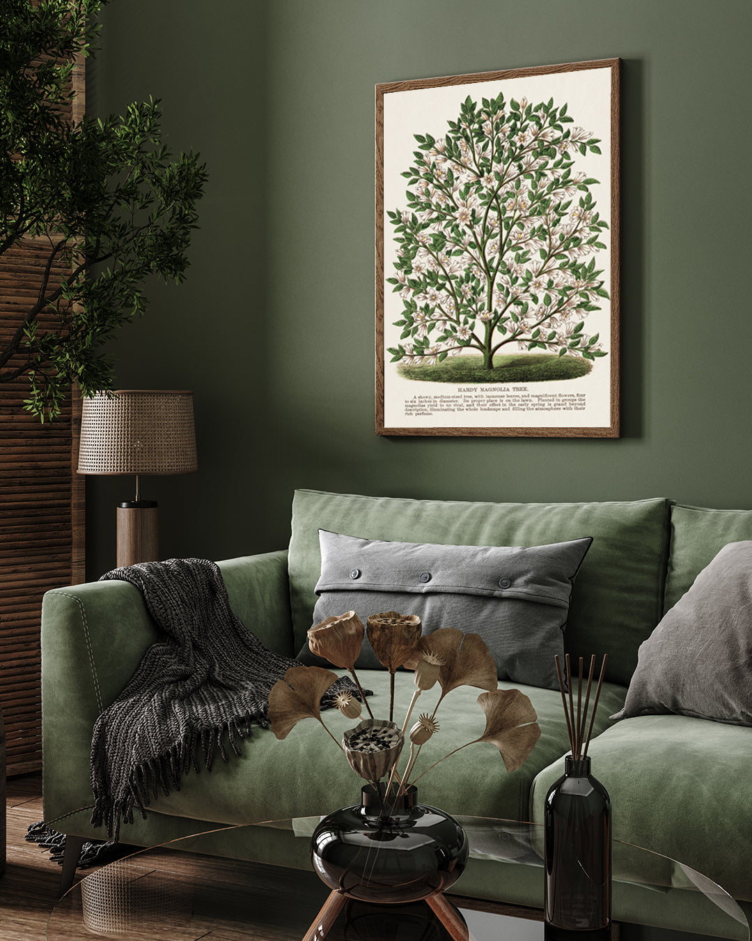 Hardy Magnolia tree Botany Plant Livingroom Art 3 : 4 Vertical New Premium Wall Art Canvas by MeriDeewar