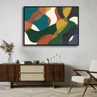 "Harmonic Waves" Mid-Century Modern Abstract Giclée Print Wall Art 3 : 4 Horizontal New Premium Wall Art Canvas by MeriDeewar
