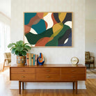 "Harmonic Waves" Mid-Century Modern Abstract Giclée Print Wall Art 3 : 4 Horizontal New Premium Wall Art Canvas by MeriDeewar