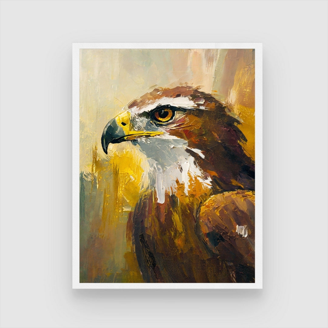 Hawk Bird Abstract Art - Modern Wall Decor at MeriDeewar 3 : 4 Vertical New Premium Wall Art Canvas by MeriDeewar