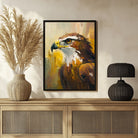 Hawk Bird Abstract Art - Modern Wall Decor at MeriDeewar 3 : 4 Vertical New Premium Wall Art Canvas by MeriDeewar