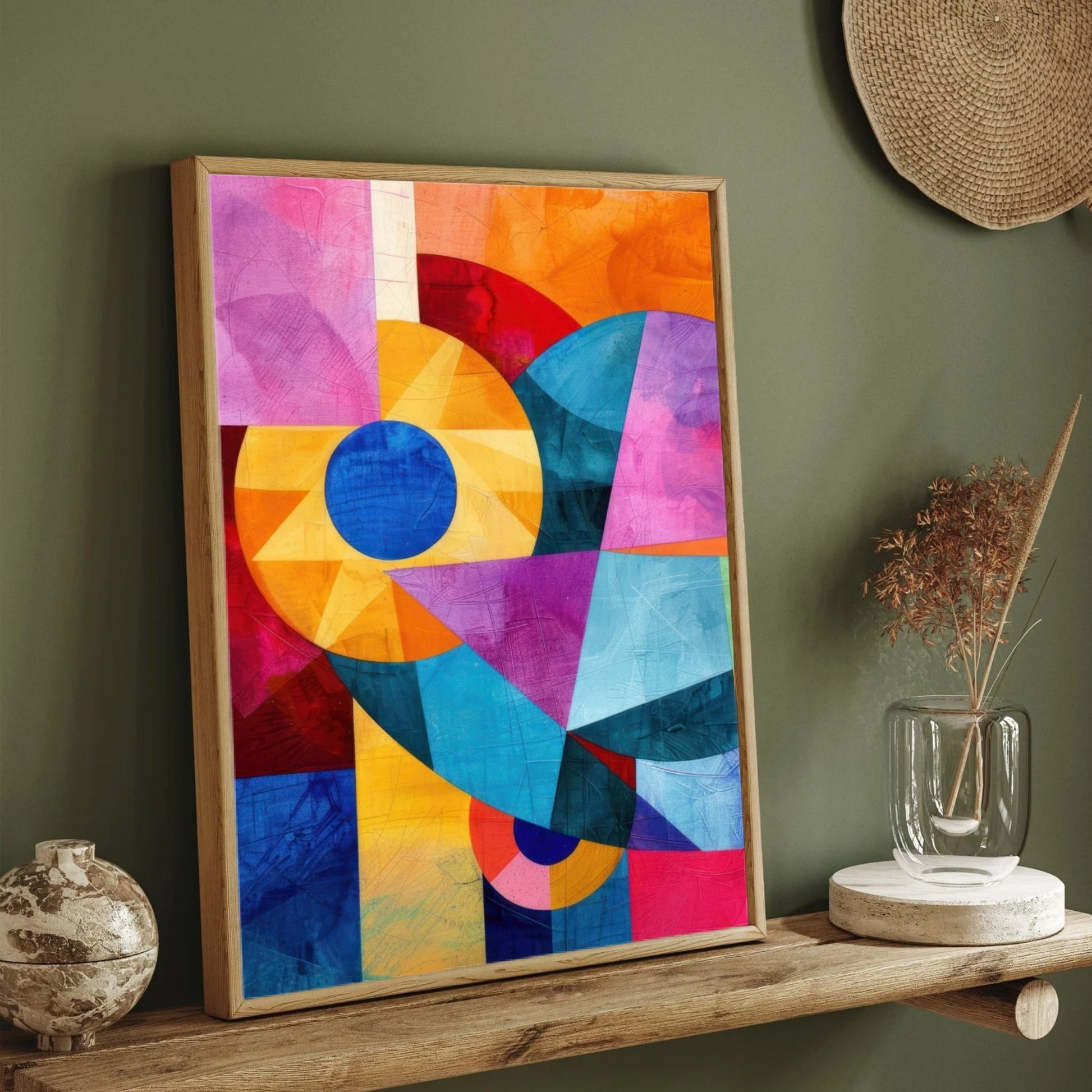Heart of Geometry – Contemporary Abstract Wall Art 2 : 3 Vertical Premium Wall Art Canvas by MeriDeewar