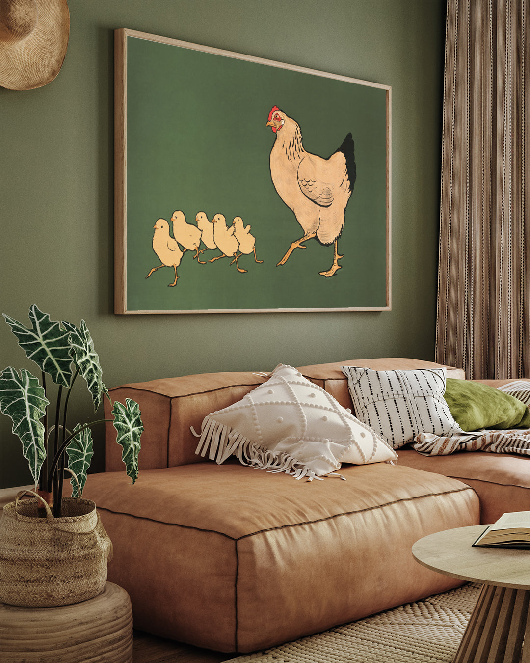 Hen And Chicks by Bob Geary 3 : 4 Horizontal New Premium Wall Art Canvas by MeriDeewar
