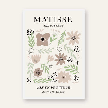 Henri Matisse "Aix En Provence" Pavillon De Vendome Exhibition Poster | Vertical Retro White Framed Wall Art 2 : 3 Vertical Premium Wall Art Canvas by MeriDeewar