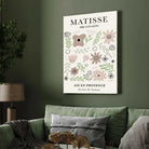 Henri Matisse "Aix En Provence" Pavillon De Vendome Exhibition Poster | Vertical Retro White Framed Wall Art 2 : 3 Vertical Premium Wall Art Canvas by MeriDeewar