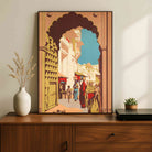 "Heritage Architectural Archway" Indian Street Scene Art Poster | Vertical Borderless Art Frame Poster Premium Wall Art Canvas by MeriDeewar
