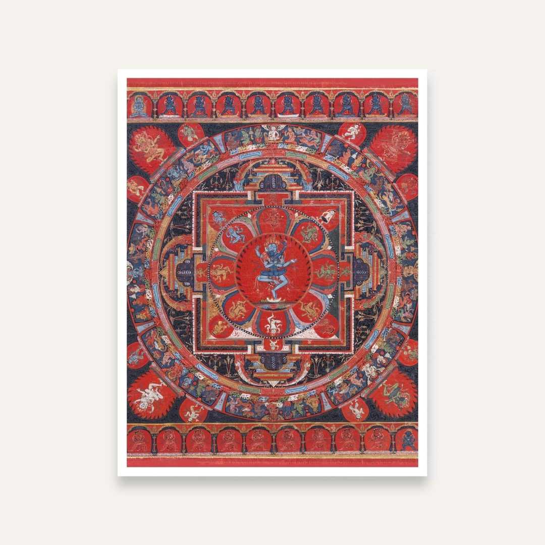 Hevajra Mandala Spiritual Painting for Home | Tibetan Buddhist Wall Art | Giclée Print 3 : 4 Vertical Premium Wall Art Canvas by MeriDeewar