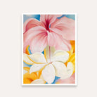 Hibiscus Flower Painting for Living Room | Pink Floral Wall Art | Giclée Print 3 : 4 Vertical Premium Wall Art Canvas by MeriDeewar
