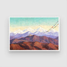 Himalayan Mountain Monastery Painting | Horizontal Landscape Framed Wall Art 2 : 3 Horizontal Premium Wall Art Canvas by MeriDeewar