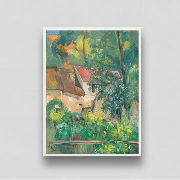 Home Nestled in Forest Painting 3 : 4 Vertical New Premium Wall Art Canvas by MeriDeewar