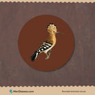Hoopoe vintage Painting Circular Canvas Frame Circular Canvas Frame Premium Wall Art Canvas by MeriDeewar