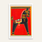 Horse Painting for Living Room | Jamini Roy Folk Art | MeriDeewar Wall Art 2 : 3 Vertical Premium Wall Art Canvas by MeriDeewar