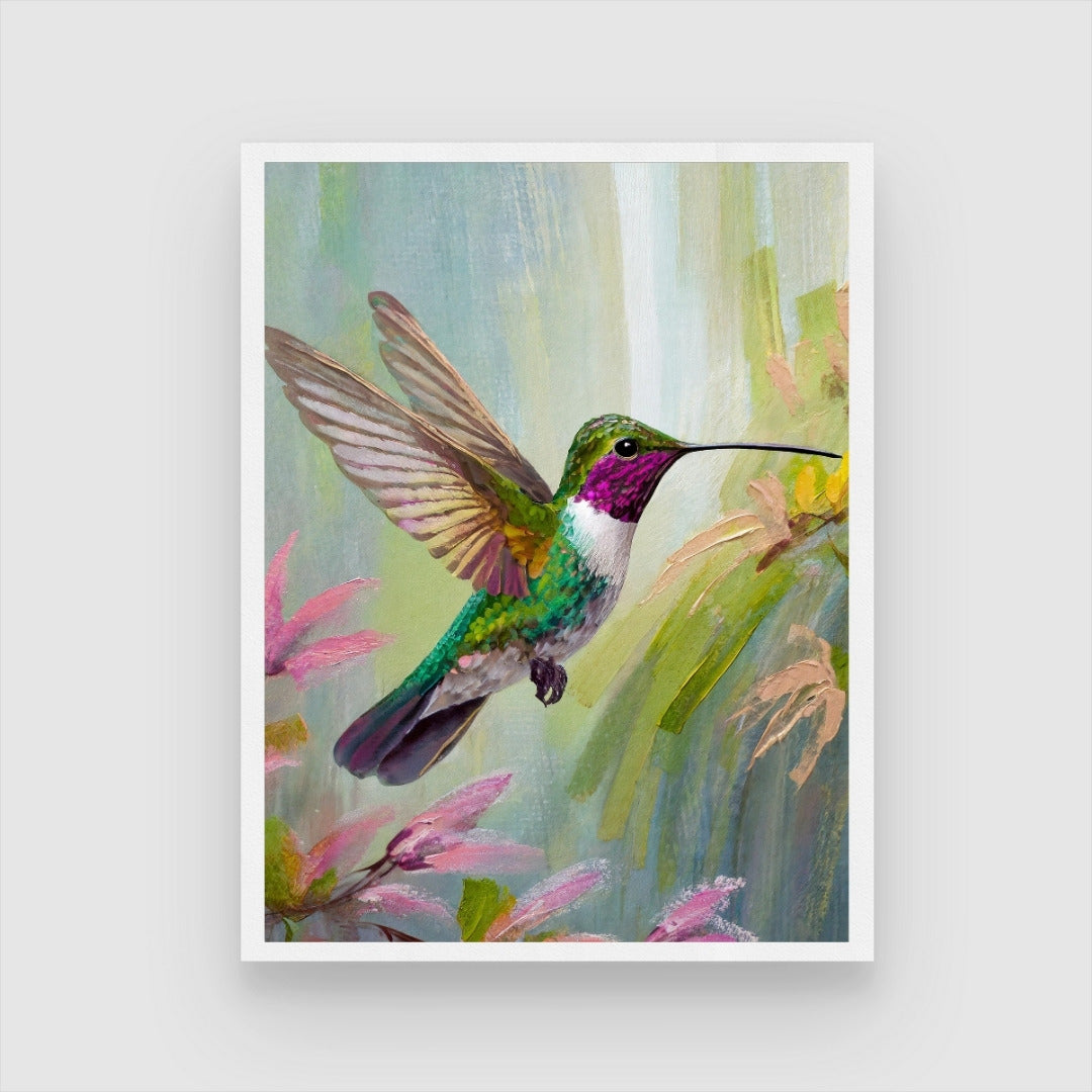 Humming bird Abstract - Stunning Wall Art from MeriDeewar 3 : 4 Vertical New Premium Wall Art Canvas by MeriDeewar