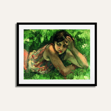 Hungarian Gypsy Girl Painting by Amrita Sher-Gil | Portrait Art | Meri Deewar 3 : 2 Horizontal Premium Wall Art Canvas by MeriDeewar