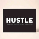 "Hustle Definition" Typography Poster | Horizontal Borderless Art Frame Poster Premium Wall Art Canvas by MeriDeewar