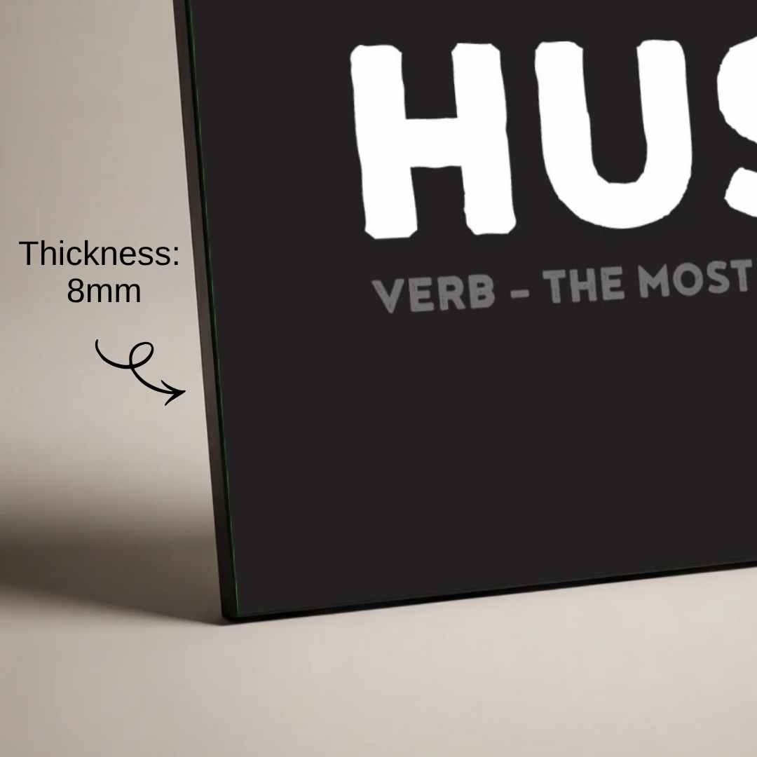 "Hustle Definition" Typography Poster | Horizontal Borderless Art Frame Poster Premium Wall Art Canvas by MeriDeewar
