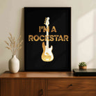 "I'm A Rockstar" Guitar Poster | Vertical Borderless Art Frame Poster Premium Wall Art Canvas by MeriDeewar