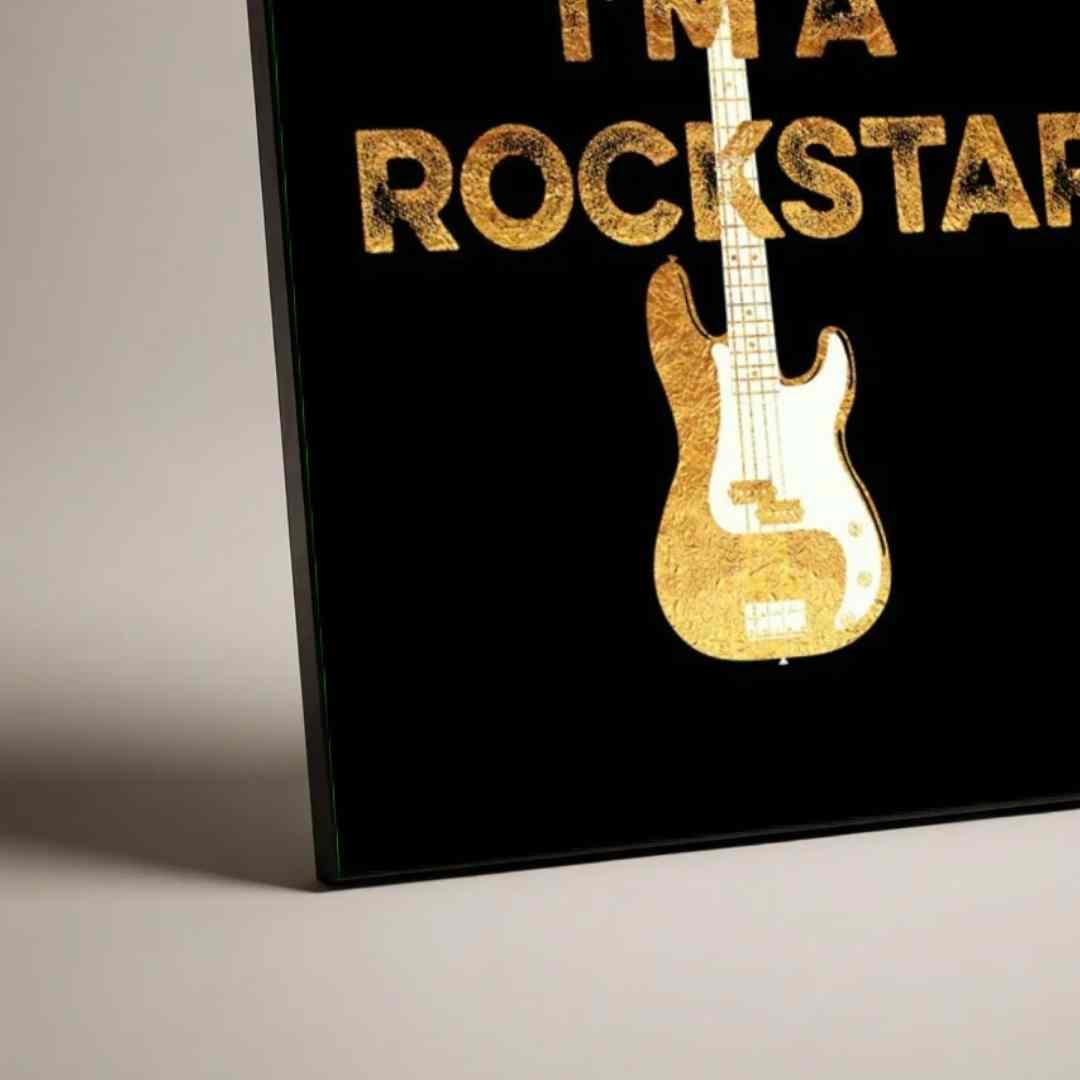 "I'm A Rockstar" Guitar Poster | Vertical Borderless Art Frame Poster Premium Wall Art Canvas by MeriDeewar