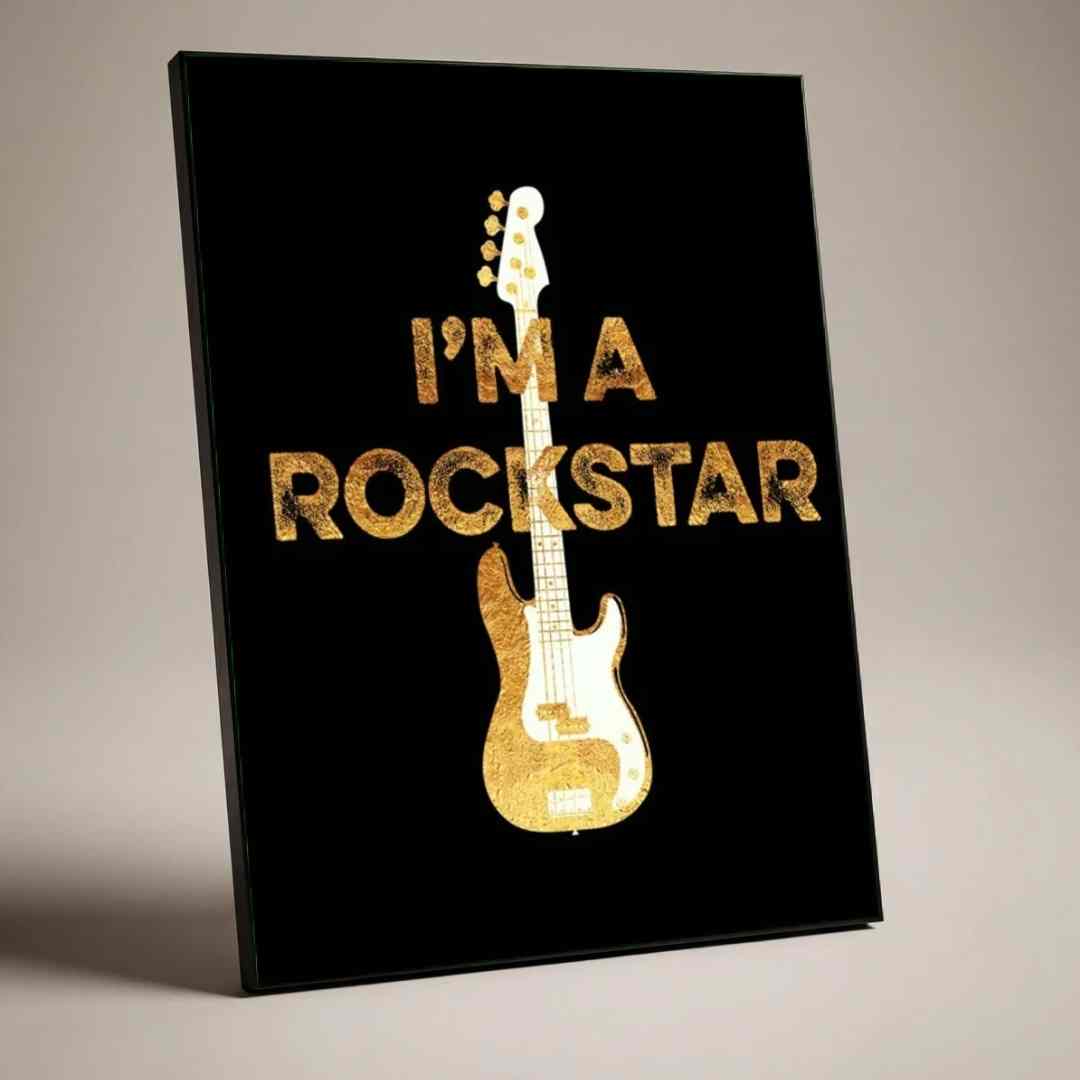 "I'm A Rockstar" Guitar Poster | Vertical Borderless Art Frame Poster Premium Wall Art Canvas by MeriDeewar