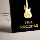 "I'm A Rockstar" Guitar Poster | Vertical Borderless Art Frame Poster Premium Wall Art Canvas by MeriDeewar