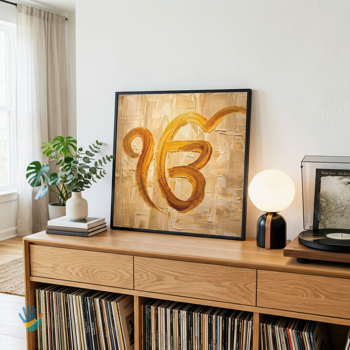 Ik Onkar | Sikh Wall Art 1 : 1 Square Premium Wall Art Canvas by MeriDeewar