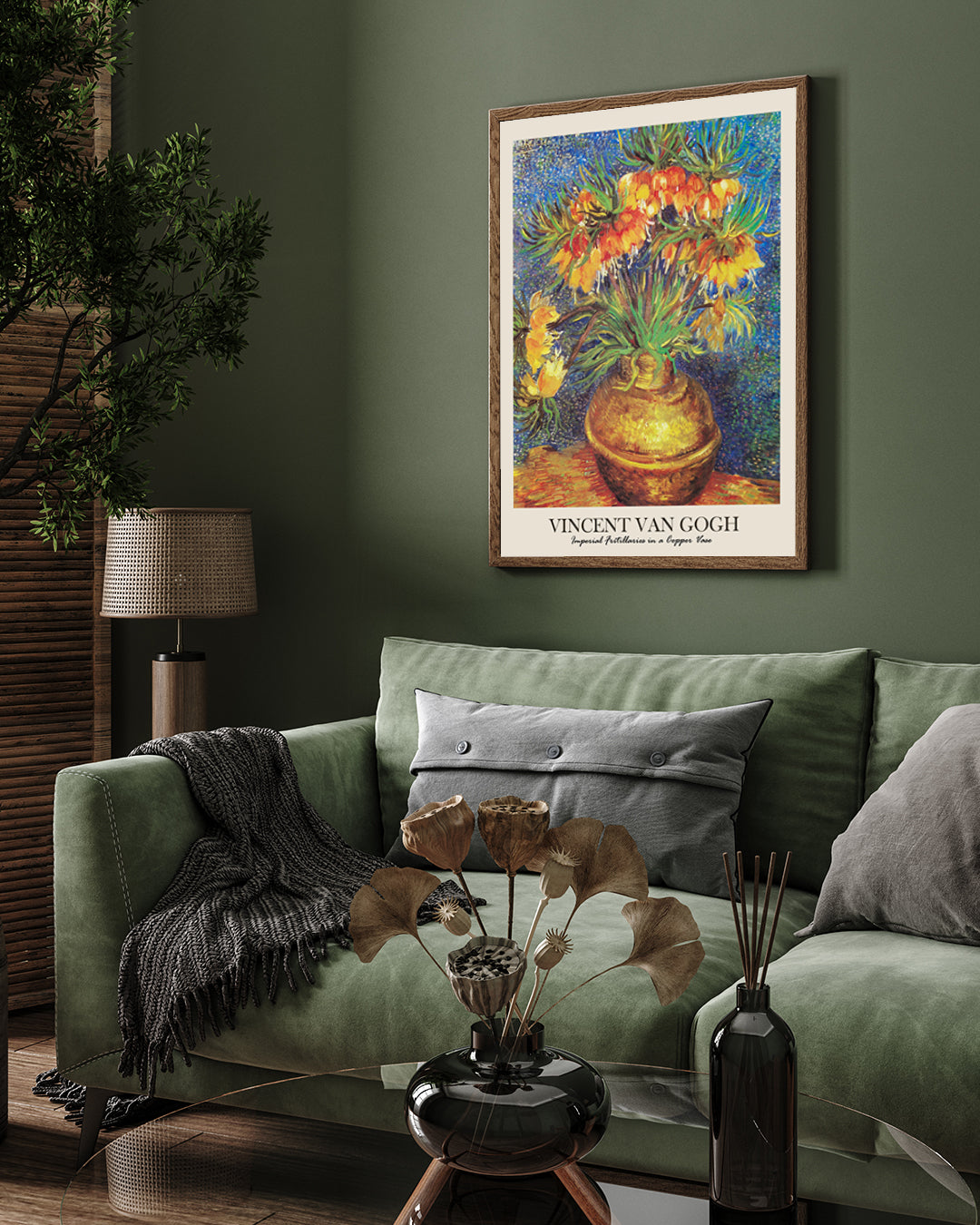 Imperial Fritillaries in a Copper Vase Painting by Vincent van Gogh 3 : 4 Vertical New Premium Wall Art Canvas by MeriDeewar
