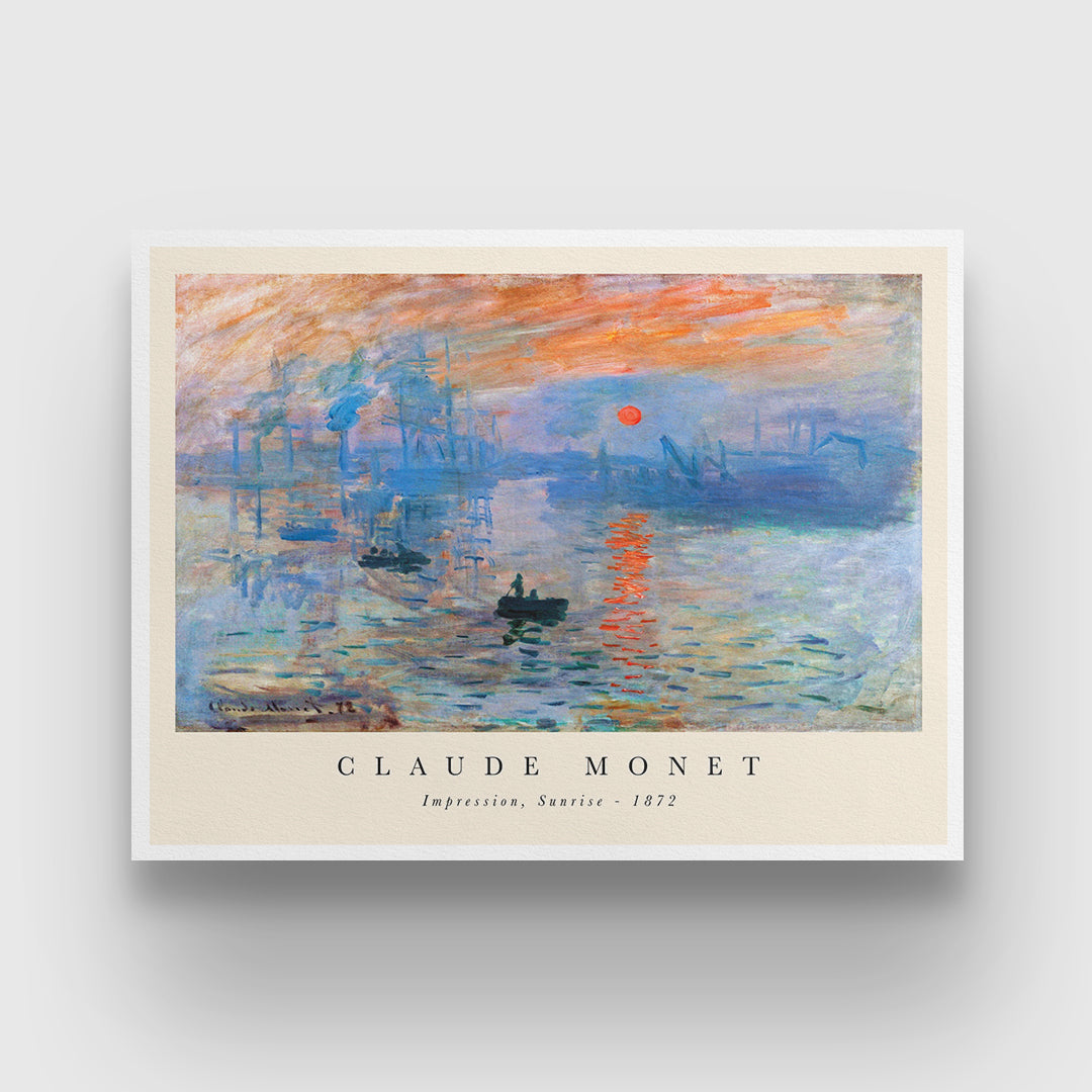 Impression, Sunrise Painting By Claude Monet 3 : 4 Horizontal New Premium Wall Art Canvas by MeriDeewar