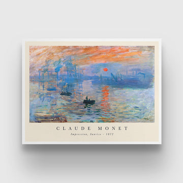Impression, Sunrise Painting By Claude Monet 3 : 4 Horizontal New Premium Wall Art Canvas by MeriDeewar