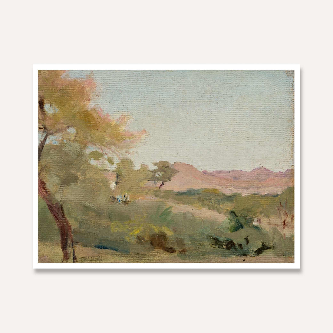 Impressionist Countryside Landscape Oil Painting | Horizontal Framed Print 4 : 3 Horizontal Premium Wall Art Canvas by MeriDeewar