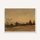 Impressionist Golden Hour Landscape Oil Painting | Horizontal Framed Print 4 : 3 Horizontal Premium Wall Art Canvas by MeriDeewar