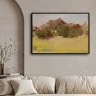 Impressionist Indian Mountain Landscape Oil Painting | Horizontal Framed Print 4 : 3 Horizontal Premium Wall Art Canvas by MeriDeewar