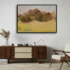 Impressionist Indian Mountain Landscape Oil Painting | Horizontal Framed Print 4 : 3 Horizontal Premium Wall Art Canvas by MeriDeewar