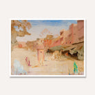 Impressionist Jaipur Street Scene Oil Painting | Horizontal Framed Print 4 : 3 Horizontal Premium Wall Art Canvas by MeriDeewar