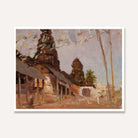 Indian City Street Oil Painting | Horizontal Framed Print 4 : 3 Horizontal Premium Wall Art Canvas by MeriDeewar