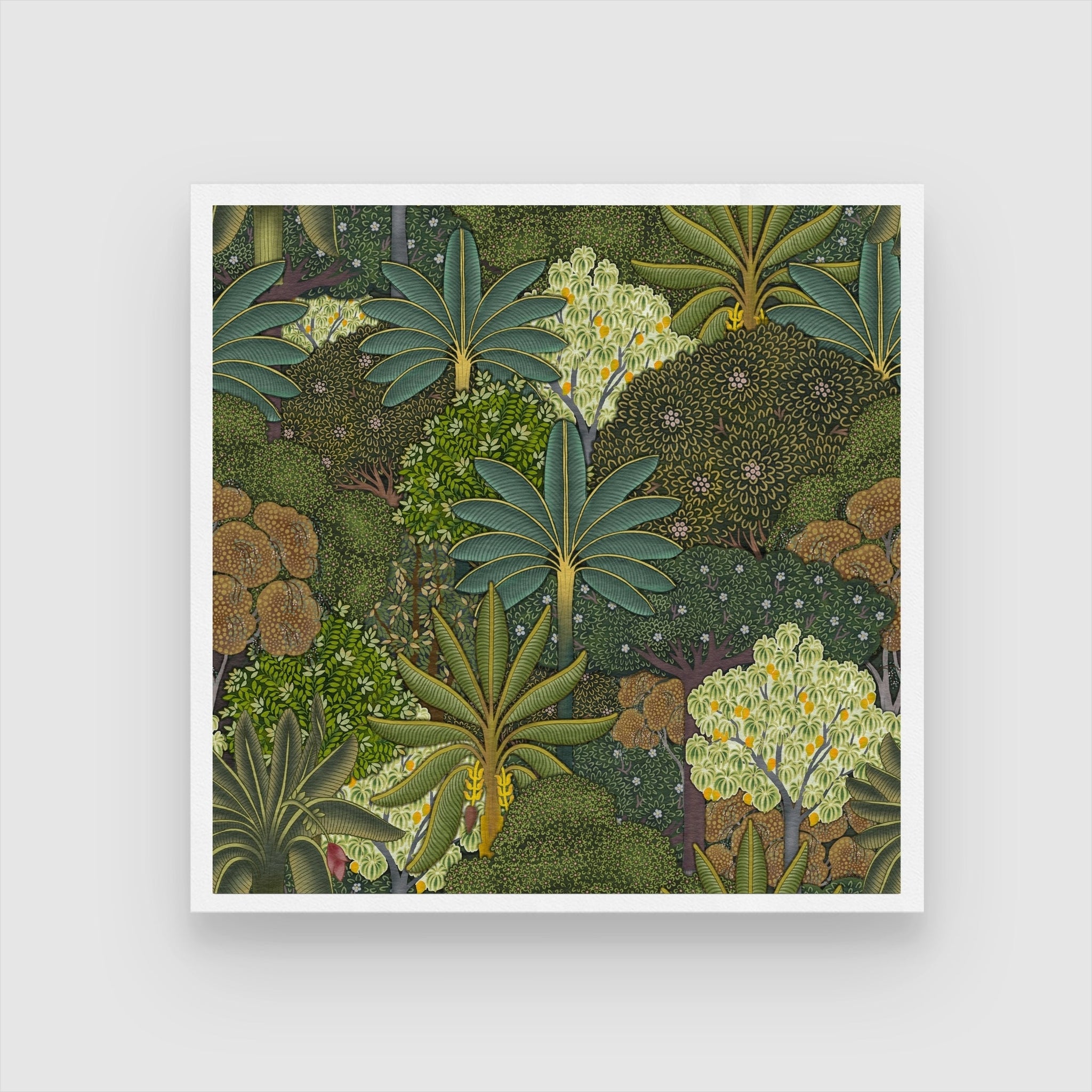 Indian Floral Wall Art 1 : 1 Square Premium Wall Art Canvas by MeriDeewar