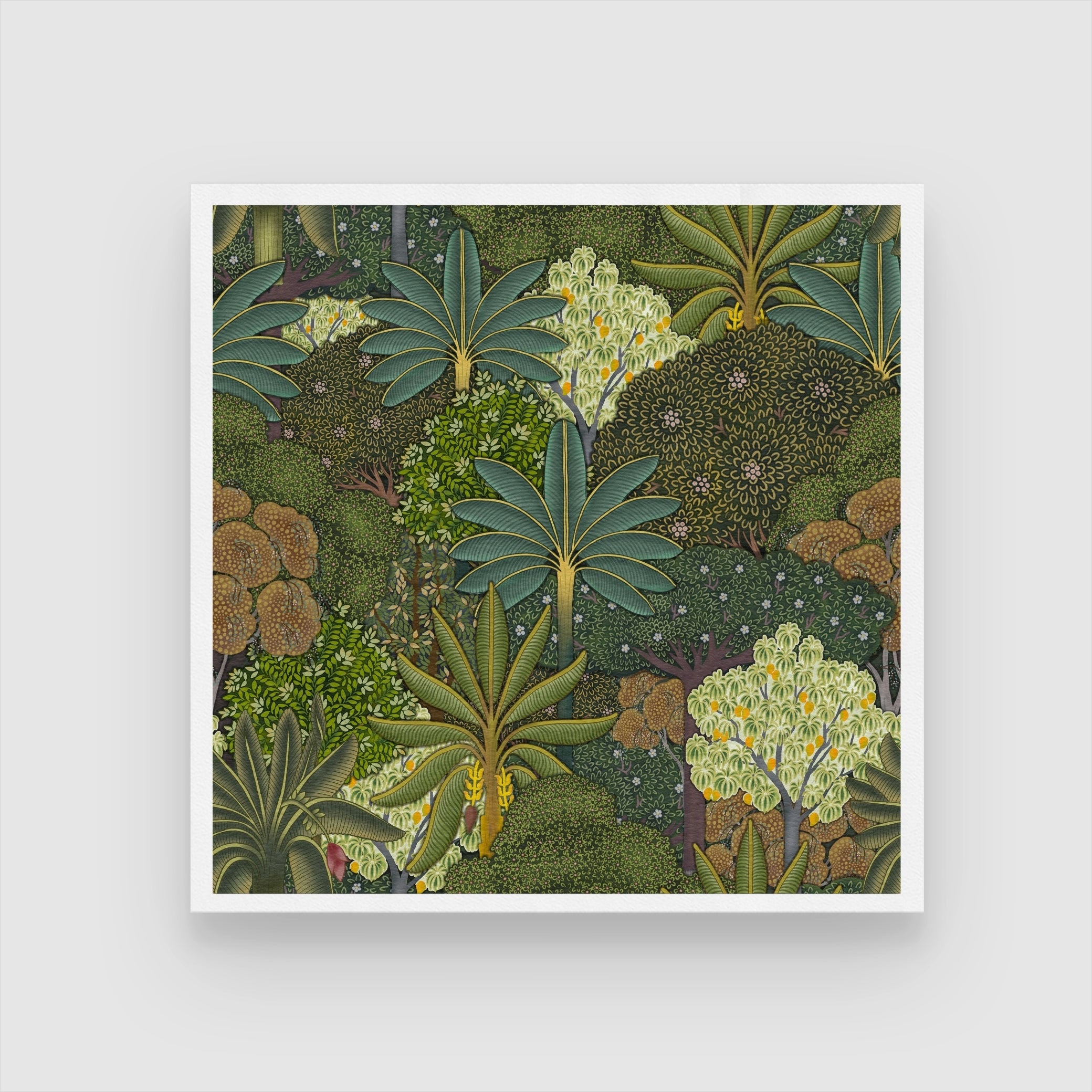 Indian Floral Wall Art 1 : 1 Square Premium Wall Art Canvas by MeriDeewar