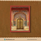 Indian Heritage: Jaipur City Palace Door Painting 3 : 4 Vertical New Premium Wall Art Canvas by MeriDeewar