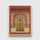 Indian Heritage: Jaipur City Palace Door Painting 3 : 4 Vertical New Premium Wall Art Canvas by MeriDeewar