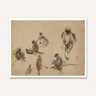 Indian Monkey Study Oil Painting | Horizontal Framed Print 4 : 3 Horizontal Premium Wall Art Canvas by MeriDeewar