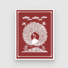 Indian Peacock Warli Painting – Traditional Art for Modern Homes 3 : 4 Vertical New Premium Wall Art Canvas by MeriDeewar