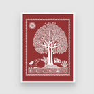 Indian Warli Art: Serenity and Nature's Joyful Euphoria 3 : 4 Vertical New Premium Wall Art Canvas by MeriDeewar