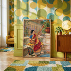 Indian Woman Playing Sitar Painting for Living Room | Raja Ravi Varma Wall Art by MeriDeewar 3 : 4 Vertical Premium Wall Art Canvas by MeriDeewar