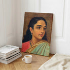 Indian Woman Portrait Painting – Raja Ravi Varma Style Wall Art for Living Room | MeriDeewar 3 : 4 Vertical Premium Wall Art Canvas by MeriDeewar