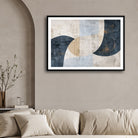 Indigo Balance – Modern Geometric Abstract Wall Art Print 2 : 3 Horizontal Premium Wall Art Canvas by MeriDeewar