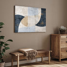 Indigo Balance – Modern Geometric Abstract Wall Art Print 2 : 3 Horizontal Premium Wall Art Canvas by MeriDeewar